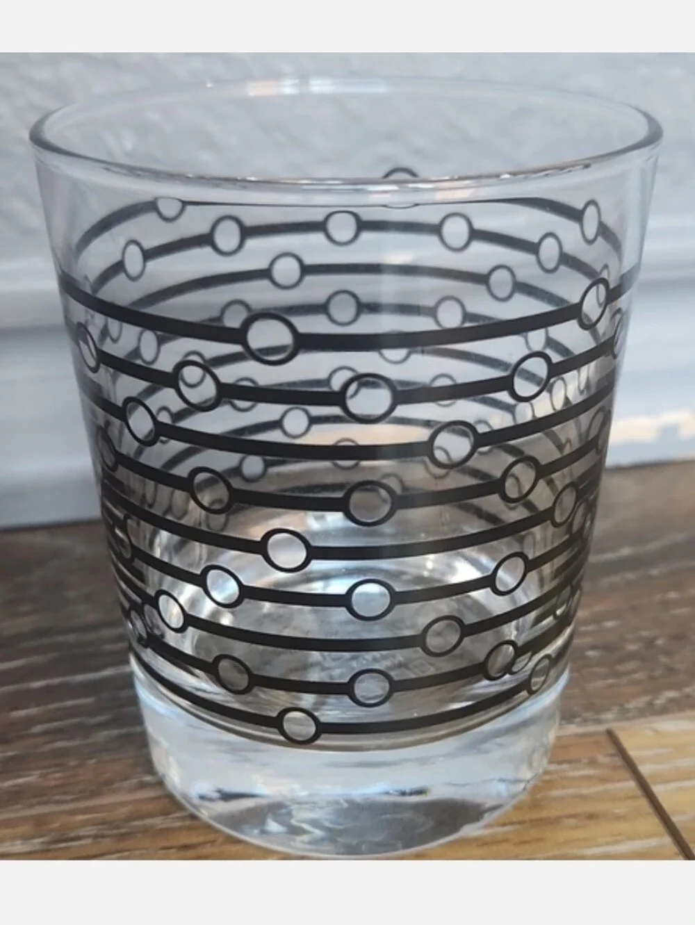 IKEA Clear Black Lines Dots Glass Juice Cup - Picture 3 of 7